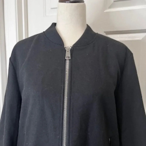 Levi’s Black Wool Blend Zip Front Varsity Bomber Jacket Women’s Size XL EUC - Picture 10 of 13